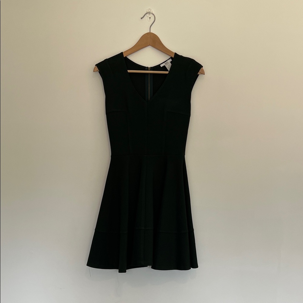 bar III dark green fit and flare dress, size small